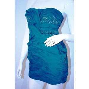 ARK  & CO Studded TUBE Green DRESS Clubwear Mini M
